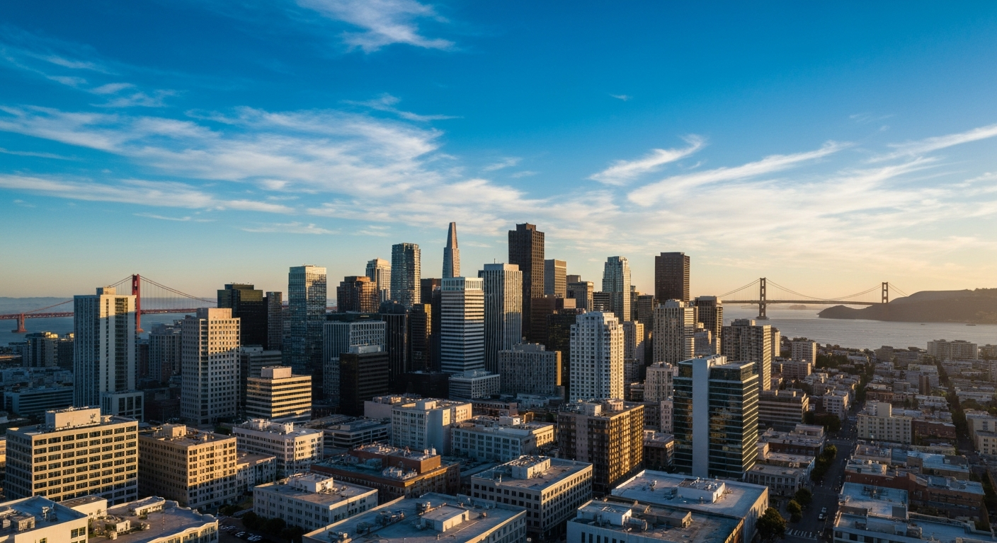 San Francisco skyline and Golden Gate Bridge representing California business opportunities