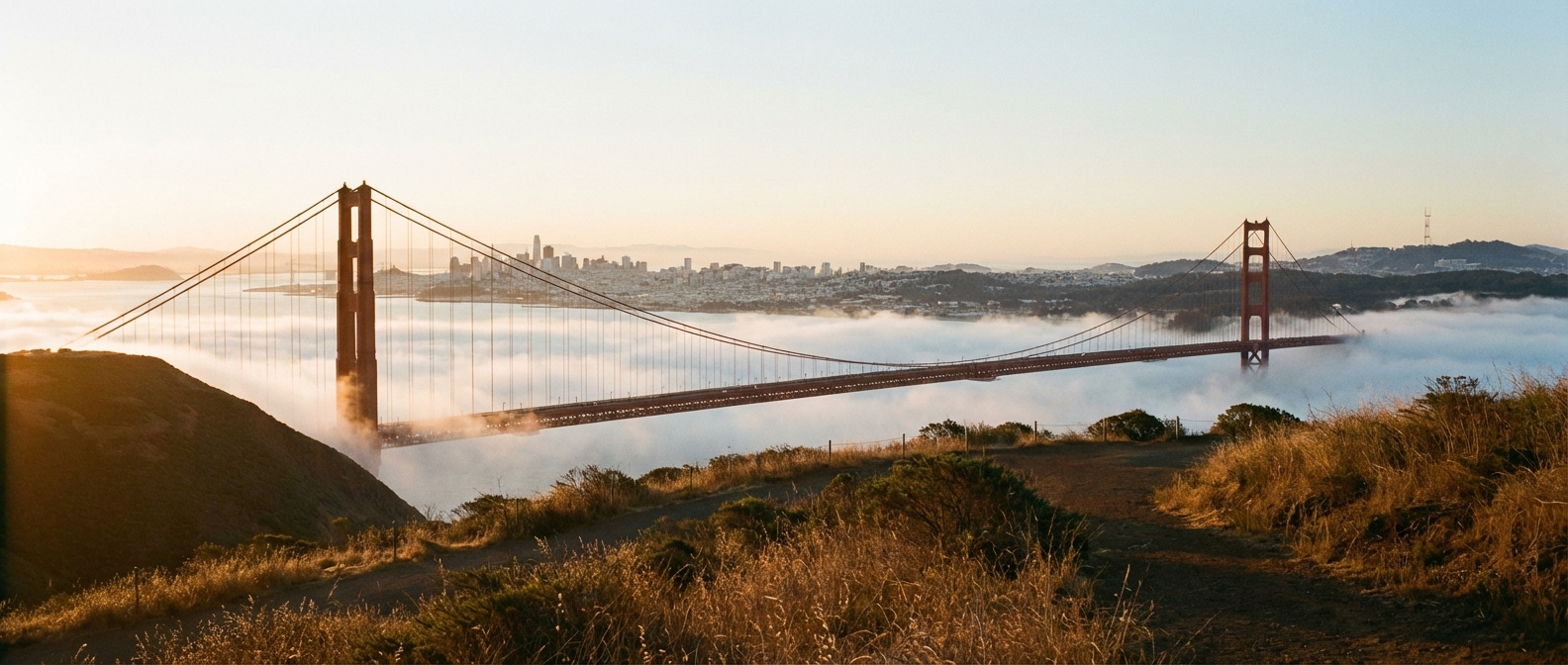 San Francisco skyline and Golden Gate Bridge representing California business opportunities